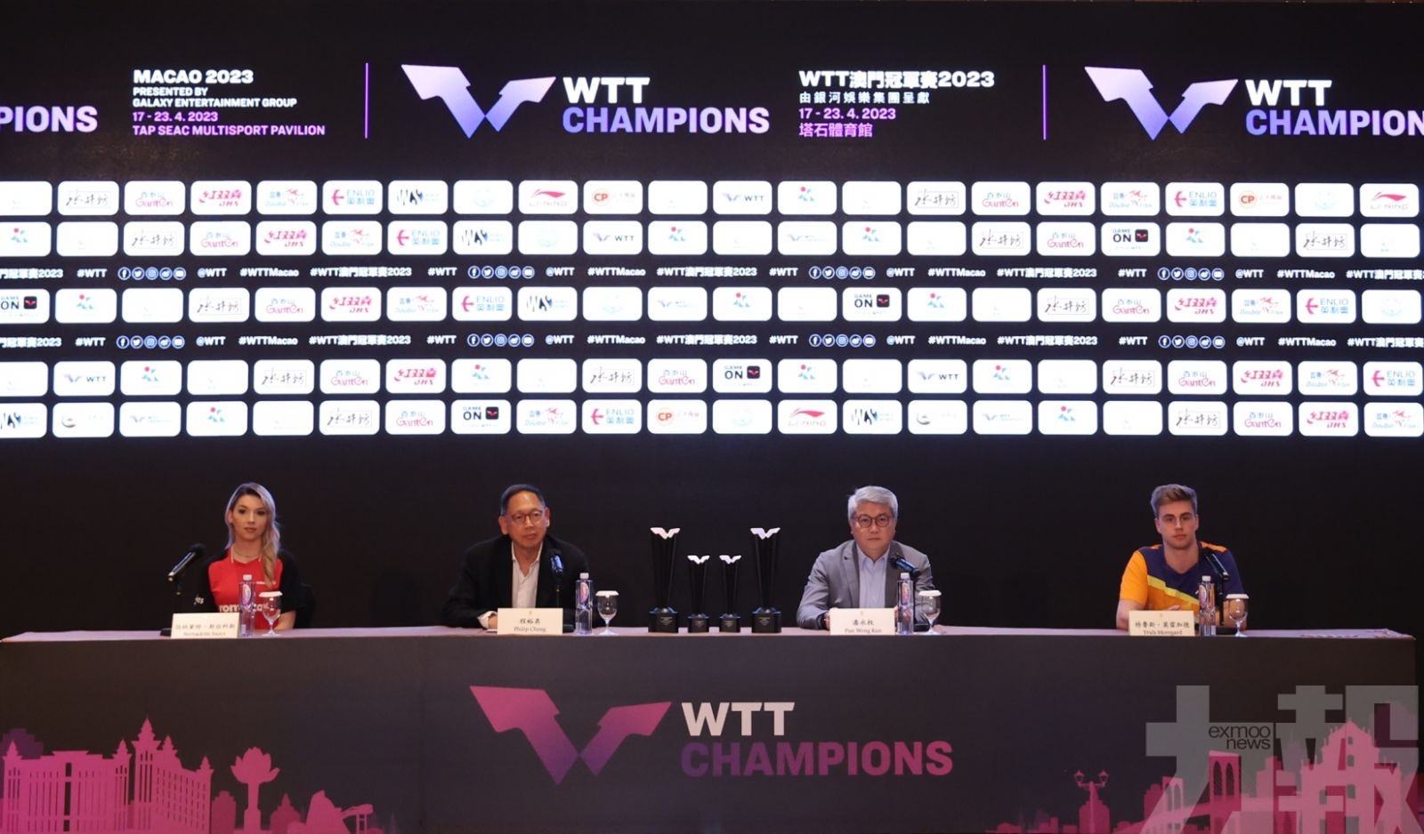 「WTT 澳門冠軍賽 2023 ─ 由銀河娛樂集團呈獻」明天